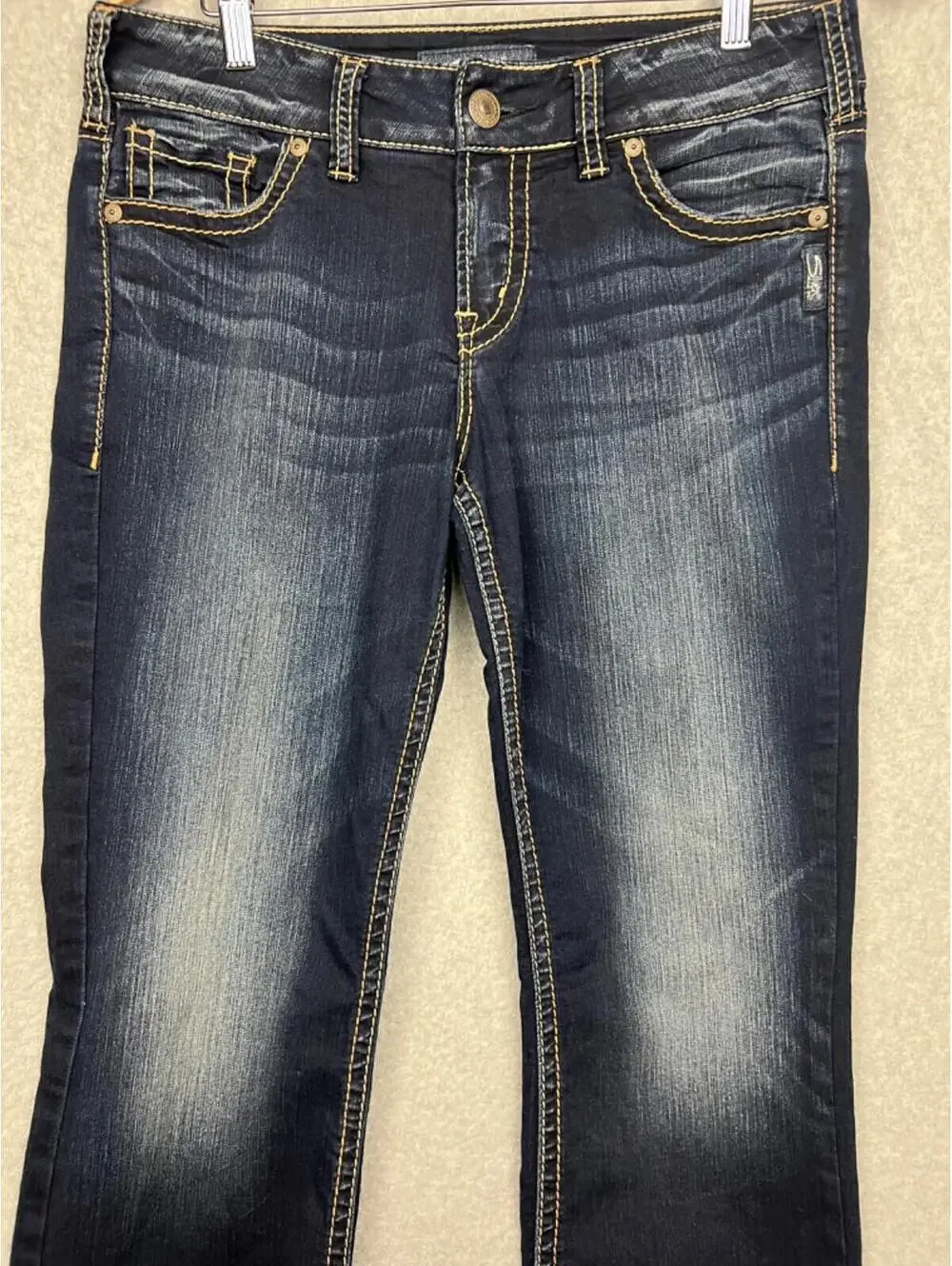Silver Jeans Suki Super Stretch Mid Slim Boot Jeans W30 L33 Dark Wash Western